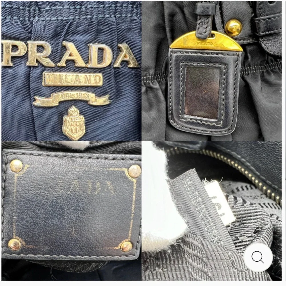 Prada Gaufre Leather Shopping Tote Bag Nylon - Picture 10 of 14